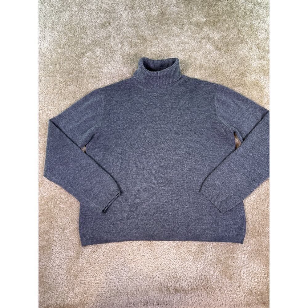 Rena Rowan Womens Turtleneck Sweater Wool Blend Gray Size Large Vintage E415